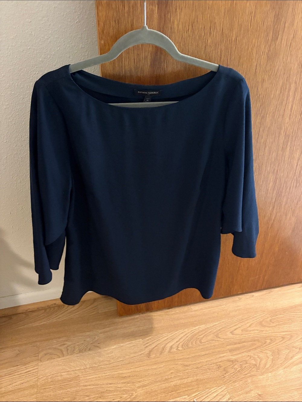 Banana Republic Dark Navy Boatneck 3/4 Sleeve Blouse